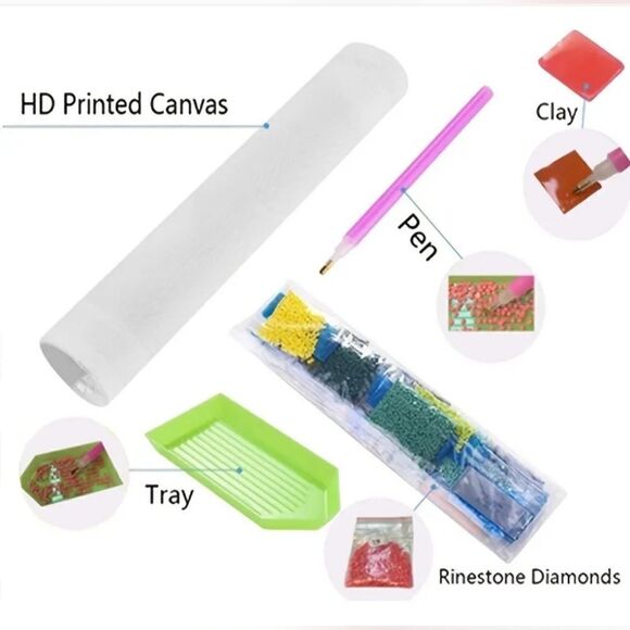 Diamond painting kit,  dog, measures 30 x 30 cm - Picture 4 of 5